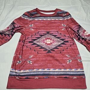 Tribal Print Long Sleeve Top